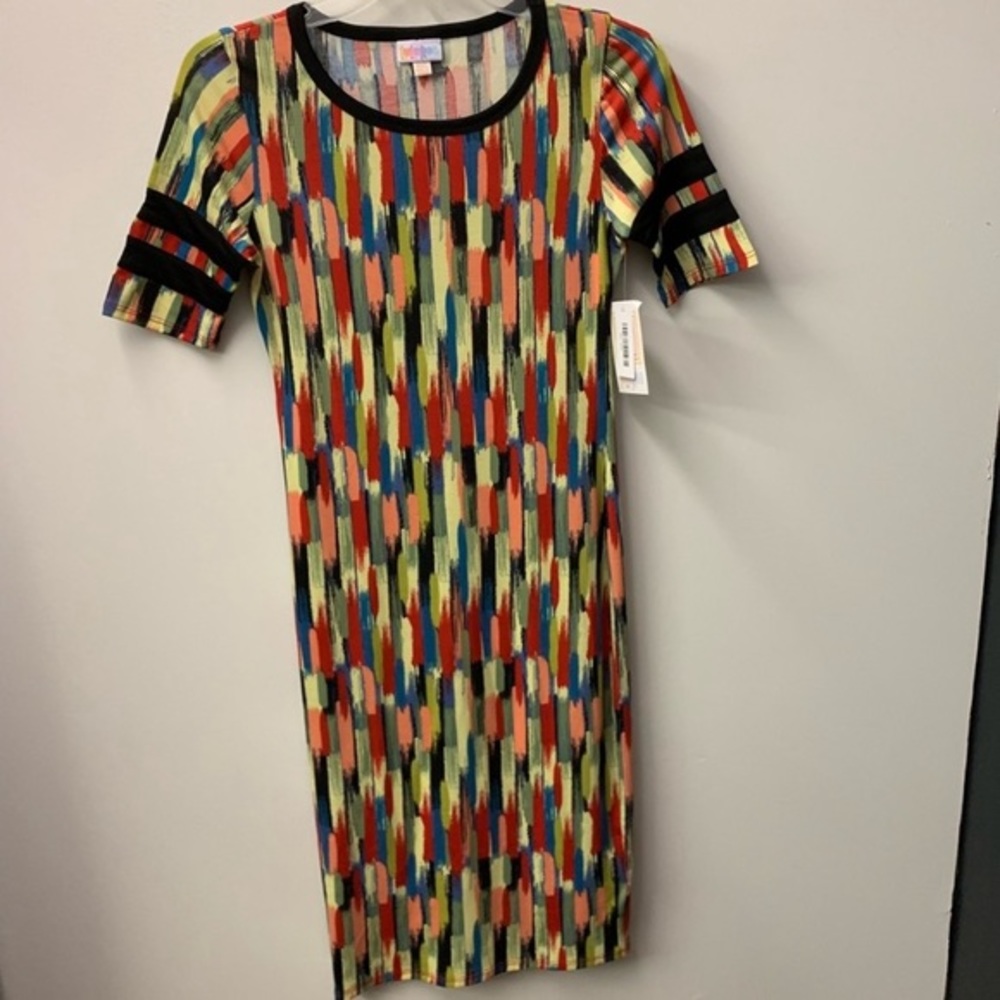 LuLaRoe XXS Julia paint stroke pattern dress
